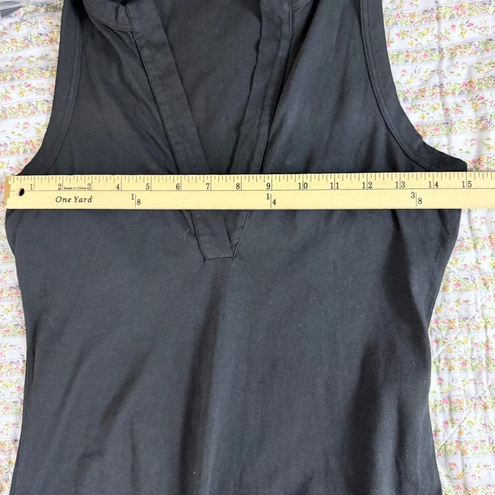 Standard James Perse Black Cotton Knit Split Neck Pencil Maxi Dress 1 Small - Picture 8 of 9